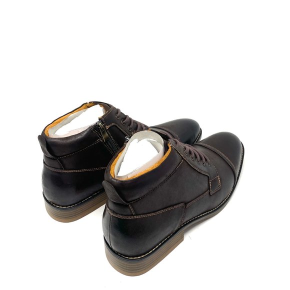 Kunsto Men's Leather Dark Brown Boots US Size 11 - Picture 4 of 6